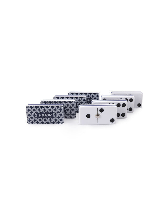 Official MAJA® Domino Set, Blue, side view, versatile use