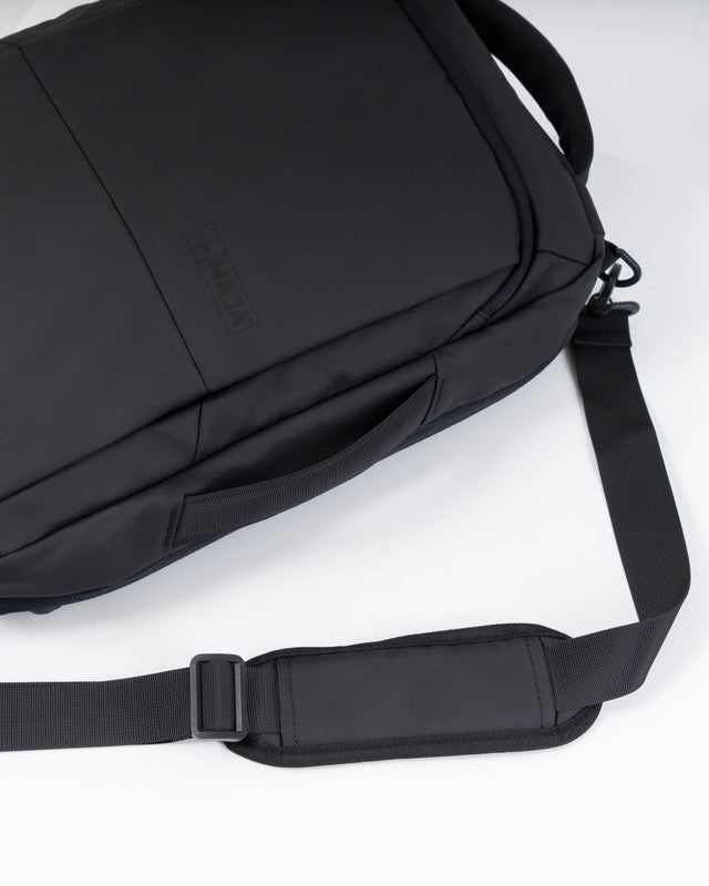 MAJA® Mission Backpack, Black, side view, Polyester, ideal to carry your essentials