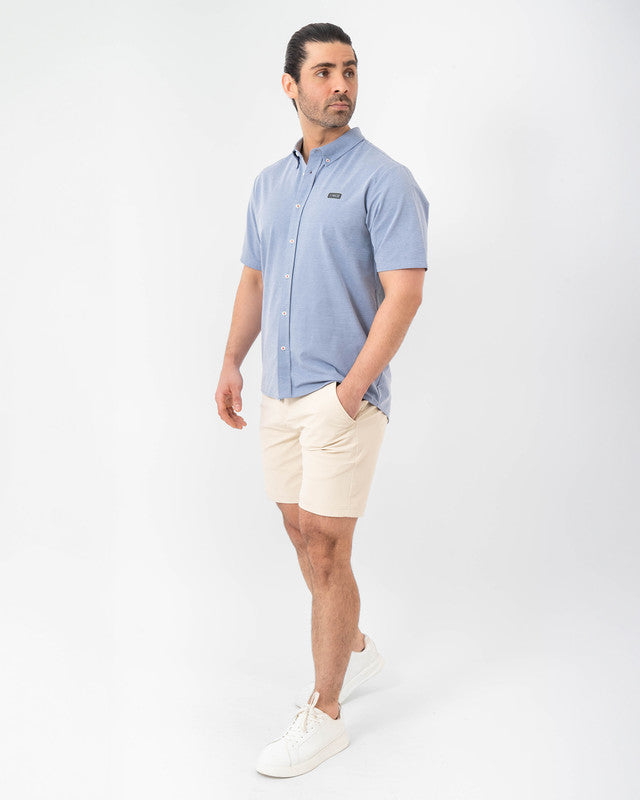 MAJA® Oxford Shirt, Sky Blue, detail, Slim fit, Polyester, with 4-way stretch fabric, ideal for office