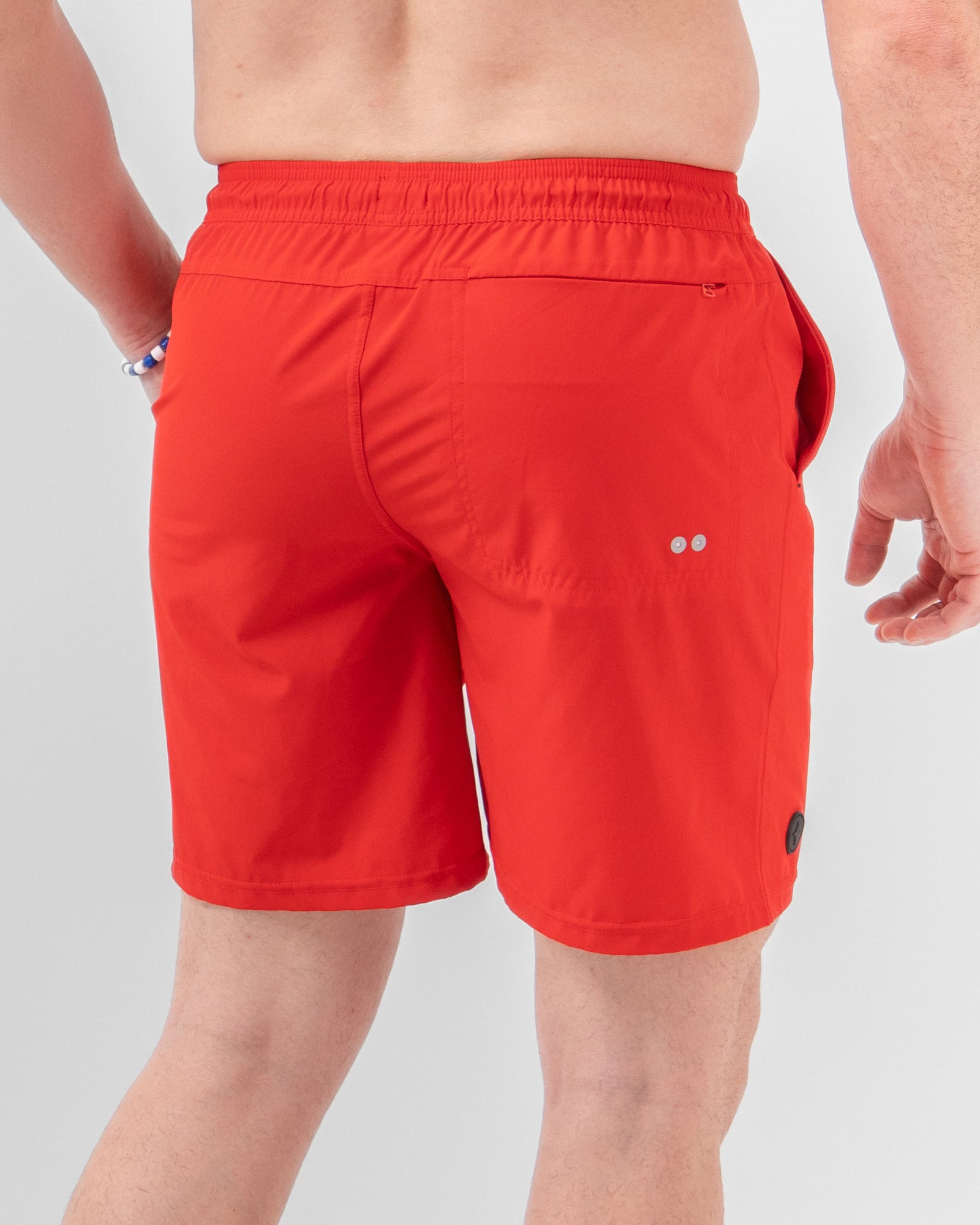MAJA® Swim Shorts, Red, back view, Relaxed fit, Polyester, with 4-way stretch fabric, versatile use