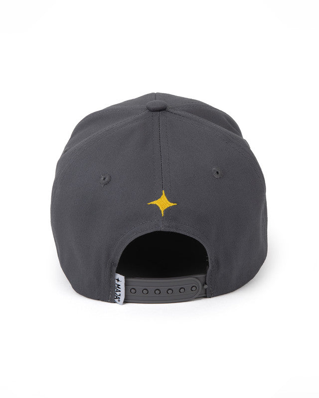 MAJA® Emblem Snapback Cap, Dark Gray, side view, Cotton, sun protection and casual style