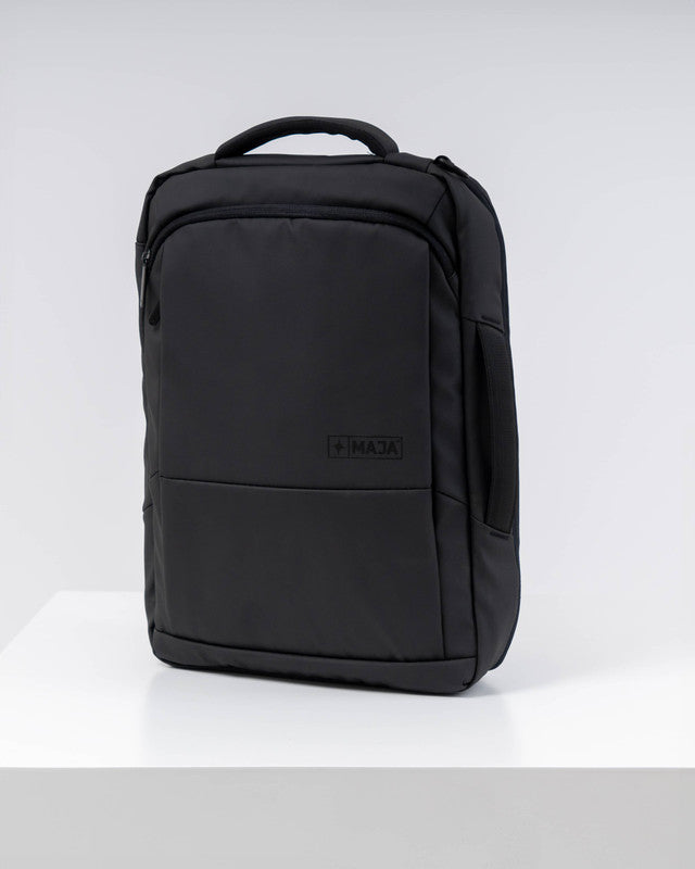 MAJA® Mission Backpack, Black, front view, Polyester, ideal to carry your essentials