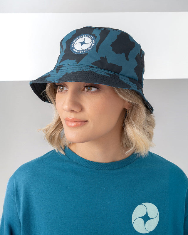 Laguna Bucket Hat, Patrón laguna, front view, Polyester, sun protection and casual style