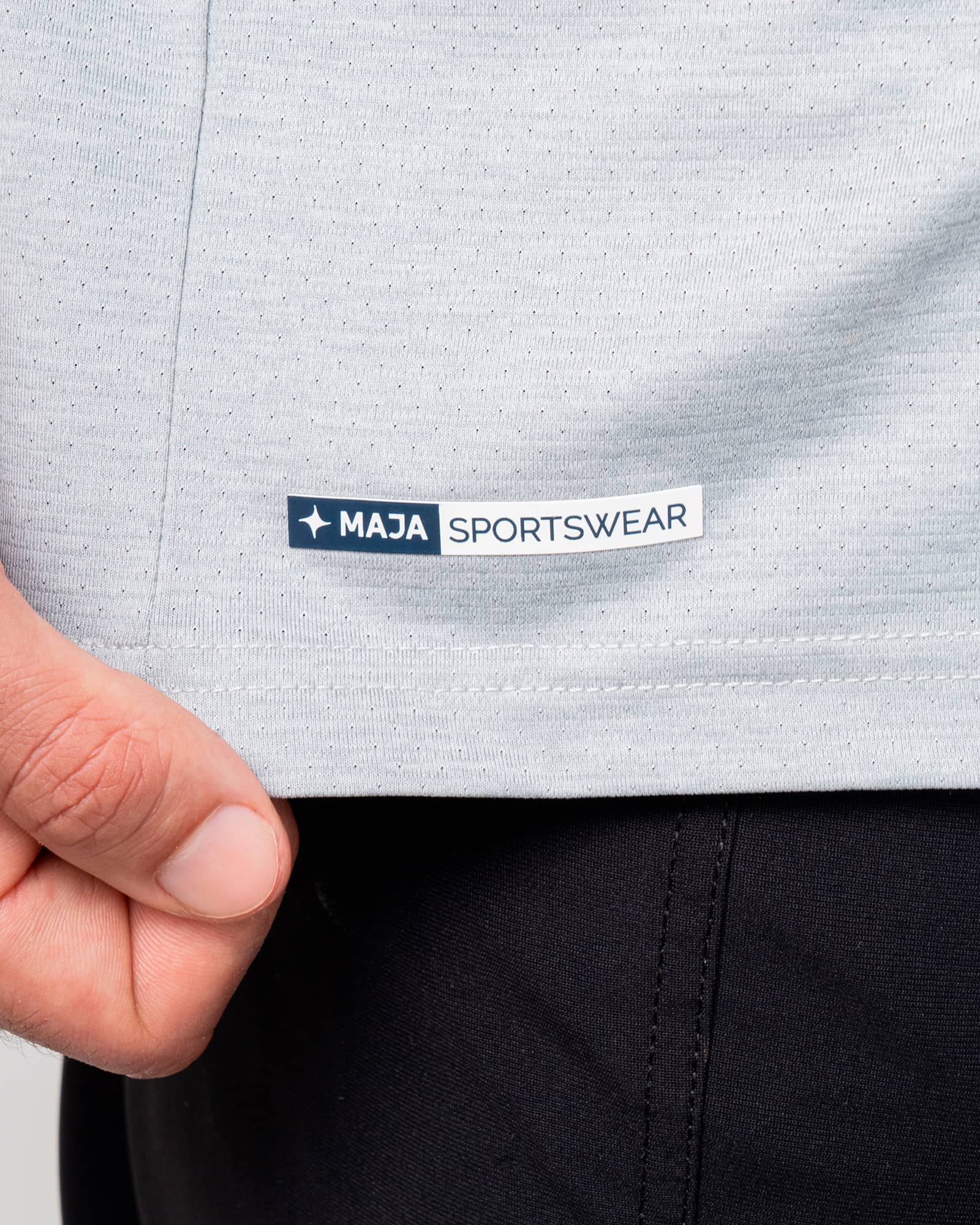 MAJA® Active Polo, Light Gray, detail, Regular fit, Polyester, with UPF 50, versatile use